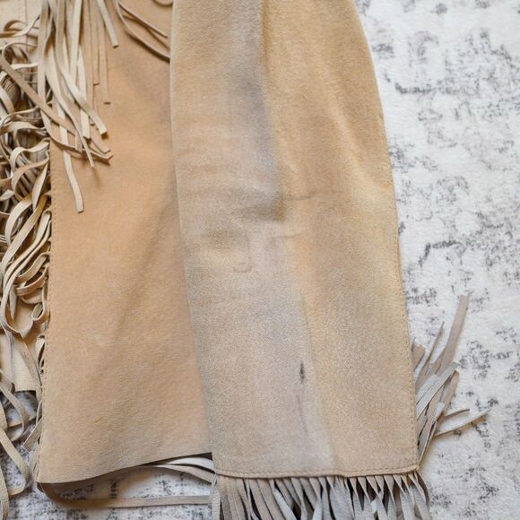 Vintage Bebe Fringe Suede Leather Jacket Boho Chic Western - Women’s Medium - Picture 4 of 8